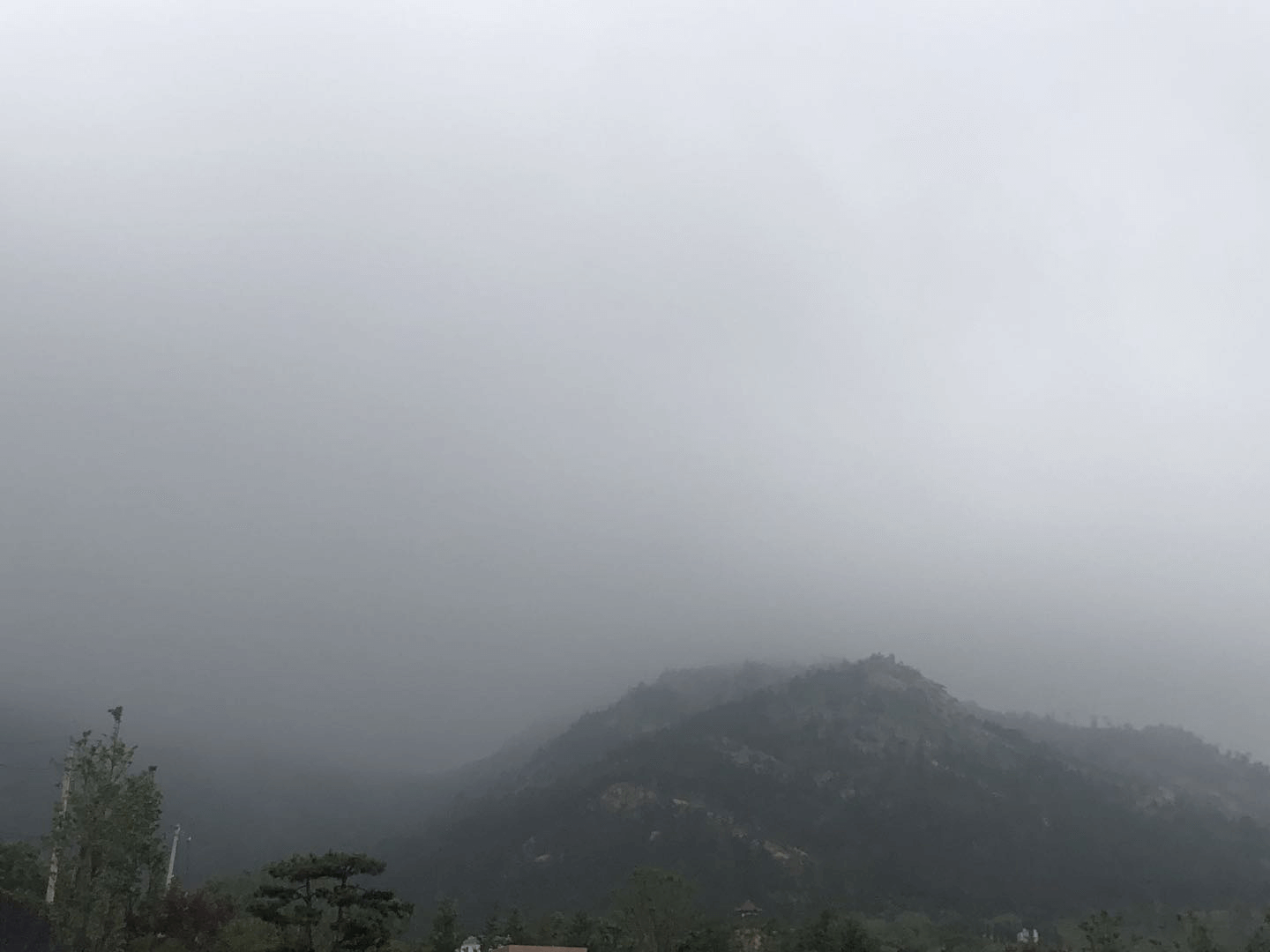 登山當天下雨